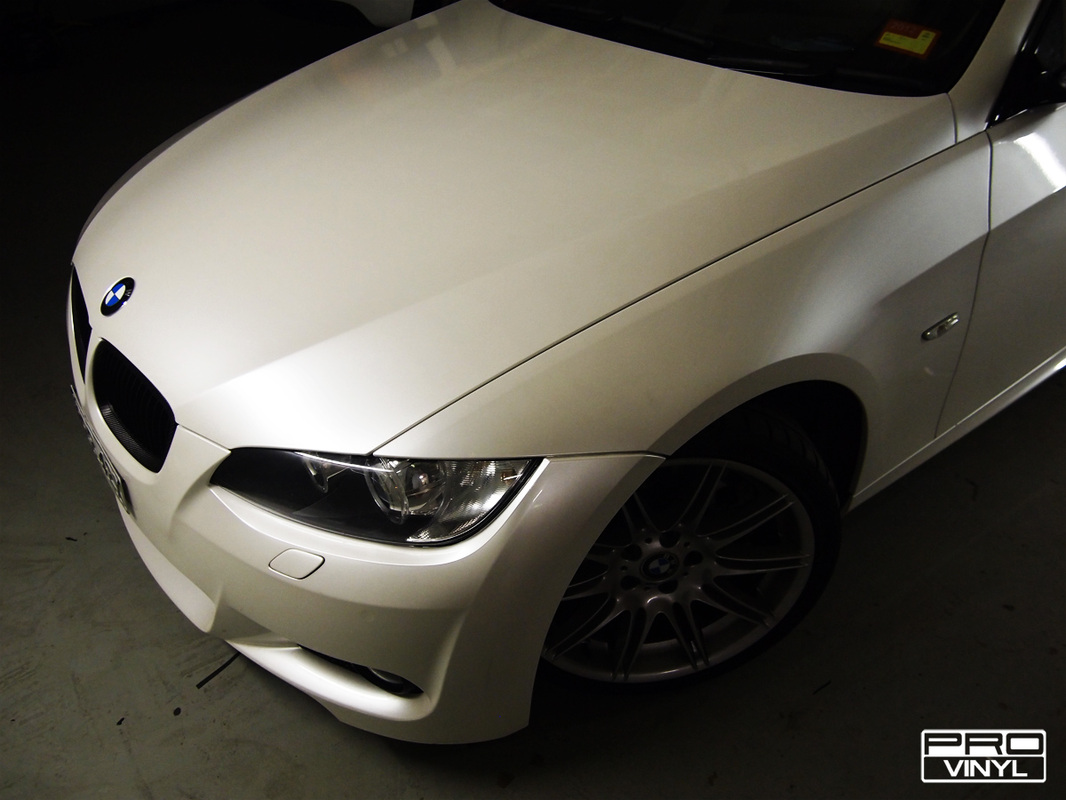 BMW 335 with a full body wrap in pearl white vinyl | Sydney