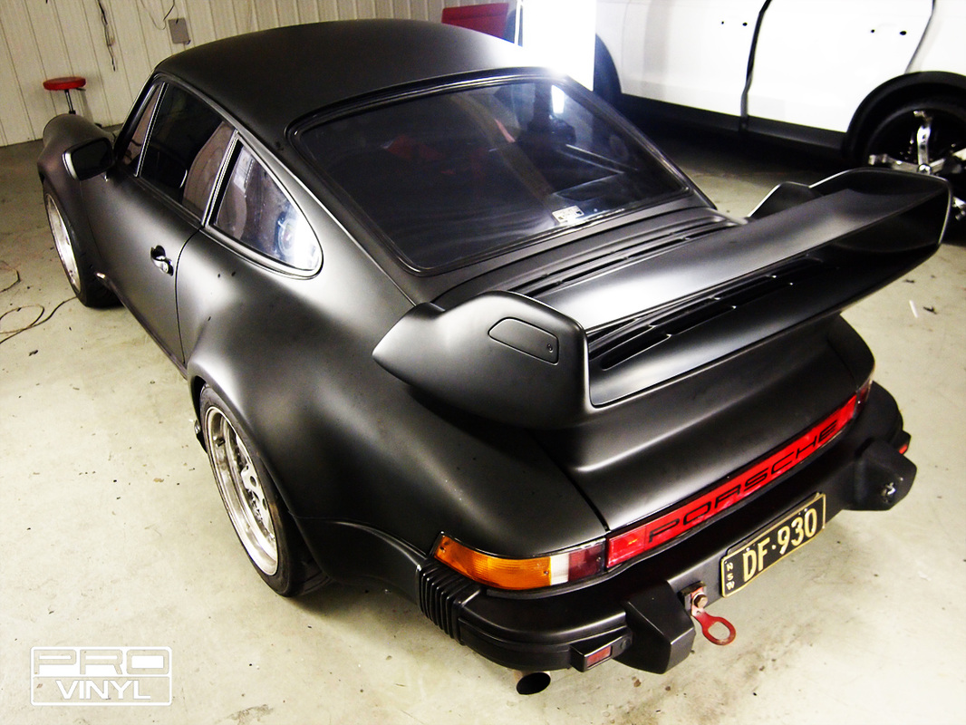 Porsche 930 Turbo with a full matte black wrap | Sydney