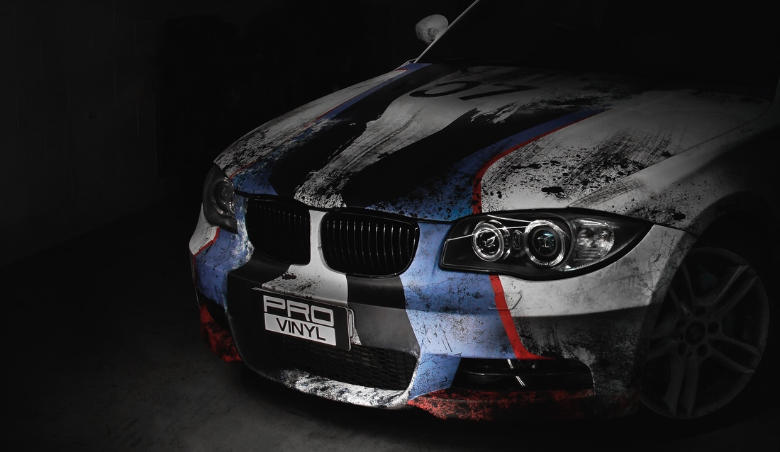 BMW rusty design,  rusty vinyl wrap bmw, BMW racing design