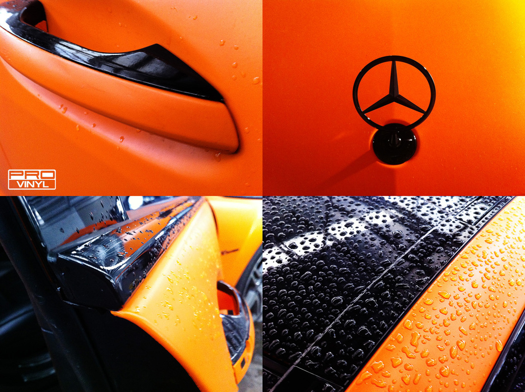 PRO vinyl team have wrapped the car in matte orange.