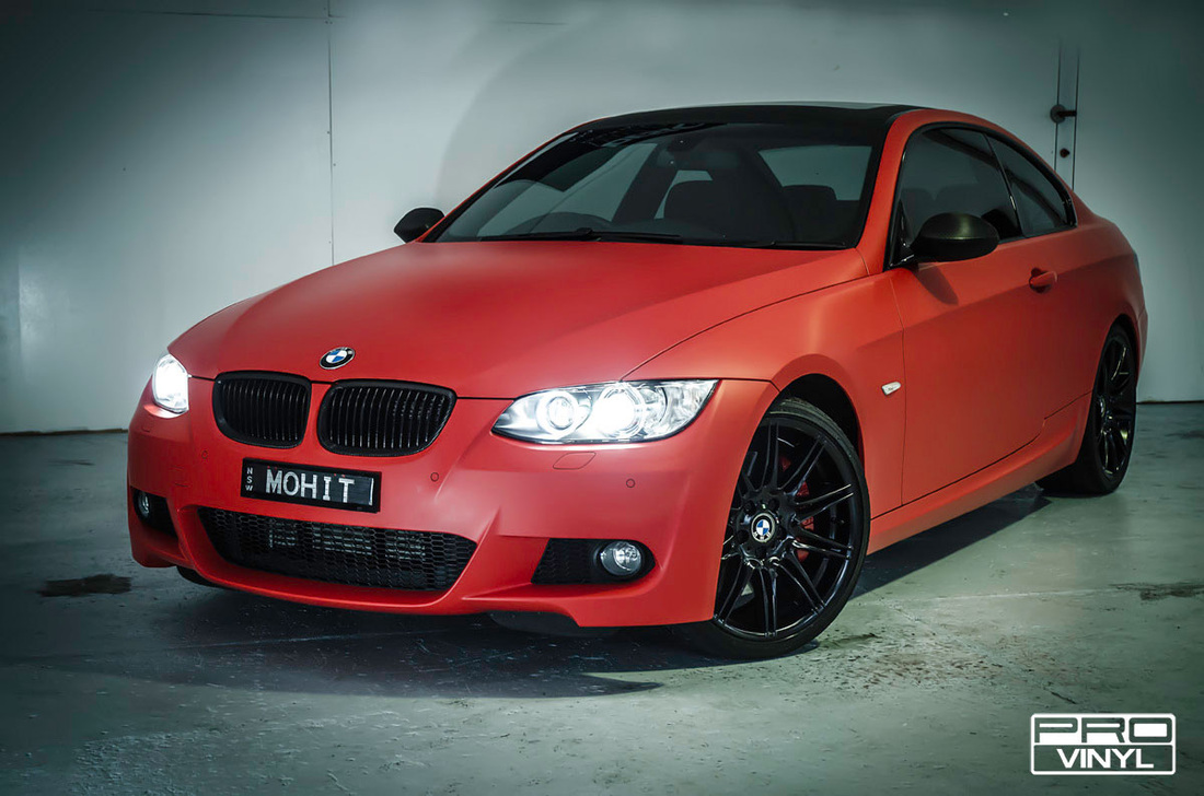 Full body wrap, a smouldering red BMW 3 Series coupe | Sydney