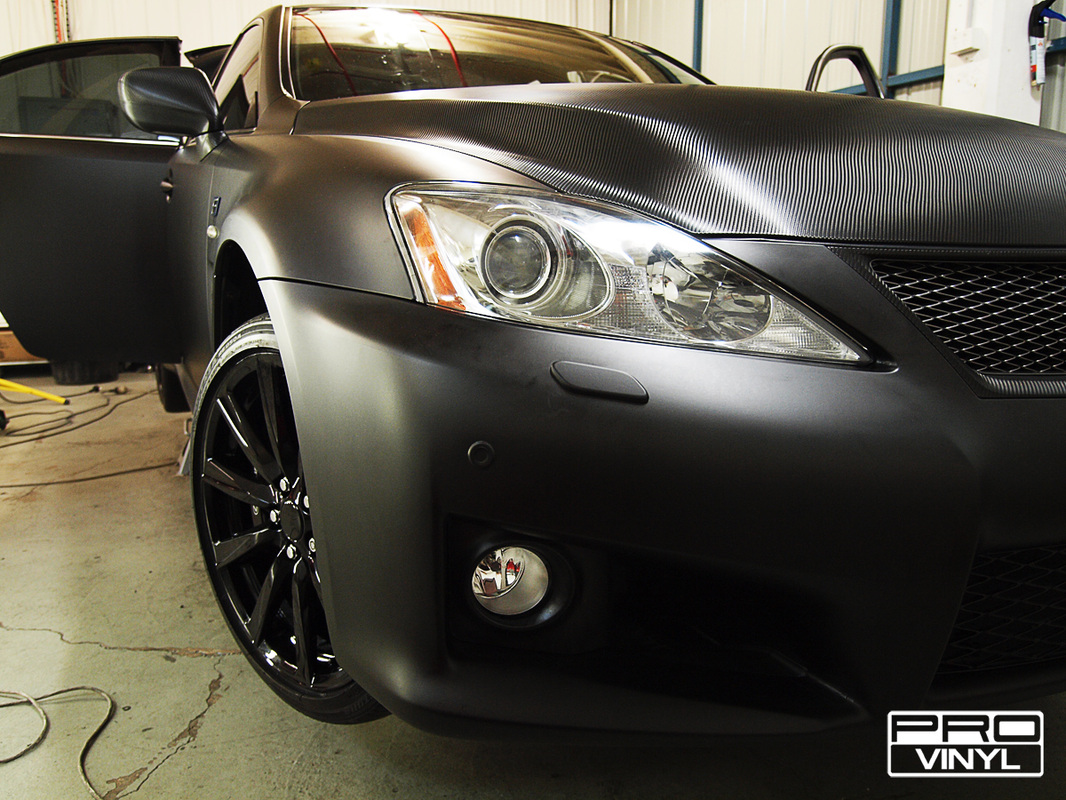 Lexus ISF with a full matte black wrap