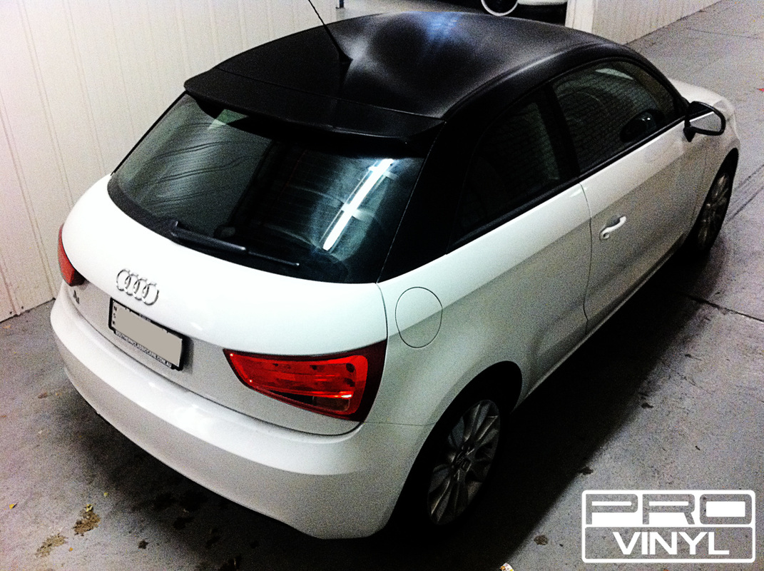This Audi A1 got a two tone look, with the top half being wrapped in 3m carbon fibre | Sydney