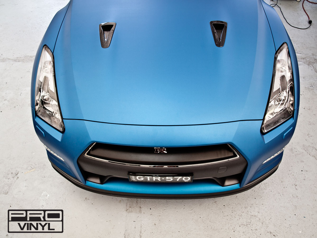 Nissan GTR in Matte blue vinyl