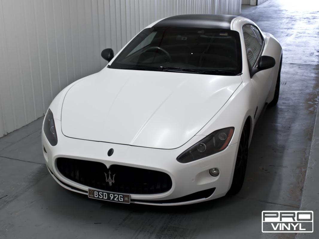 3M's shimmering satin white wrap for Maserati